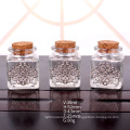 square hot stamping silver glass jar 35ml 1oz with cork lid